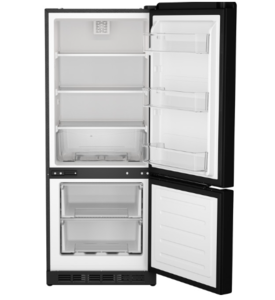 GE Appliances 10.0 cu. ft. 12V DC Bottom Freezer Refrigerator, Black  • PBV10R5VBB