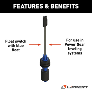 Lippert Horizontal Fluid Sensor (Trailer Connector with Blue Float) - Power Gear Leveling  • 359083