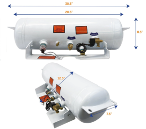 Flame King 5.9 Gallon ASME RV Trailer Propane Tank with Remote Valves & Solenoid  • YSN-ASME5.9