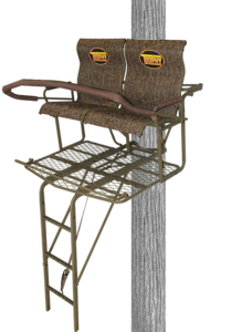 Trophy Treestands Big Easy Two Person Ladderstand with Individual Flip Up Comfort Curved Textilene Seating  • TDL218