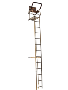 Trophy Treestands Mountaineer Single Person 20' Ladderstand w/ Adjustable Padded Shooting Rail & Padded Armrests  • TL106