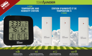 TempMinder 4-Zone Temperature and Humidity Station  • TM22250VP