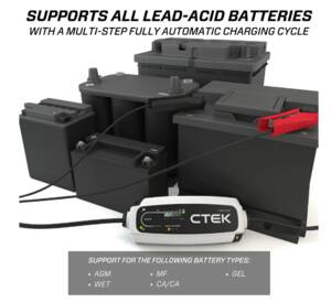 CTEK CT5 Time To Go 12 Volt Battery Charger and Maintainer with Accessories • 40-255
