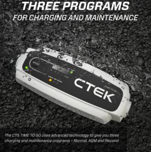 CTEK CT5 Time To Go 12 Volt Battery Charger and Maintainer with Accessories • 40-255