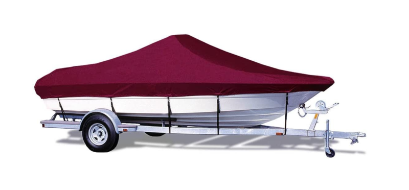 Taylor Made Trailerite Boat Cover w/ Motor Hood for Bay Style V-Hull Center Console Boats with Outboard Motor, Cranberry  • 70247OY