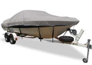 Carver Flex-Fit Haze Gray Poly-Guard Boat Cover for 17'-19' L x 96