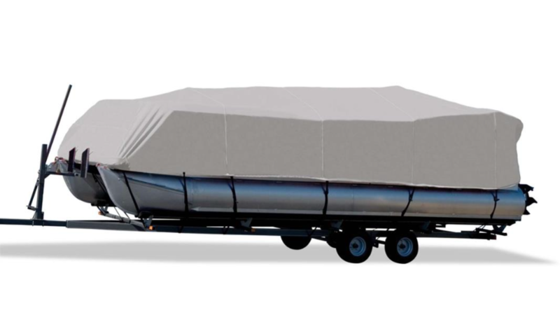 Carver Flex-Fit Haze Gray Poly-Guard Boat Cover for 20'-22' L x 102