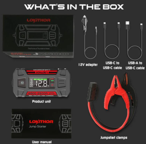 Lokithor Jump Starter with LiFePO4 Safety Battery 2500Amp  • J2500