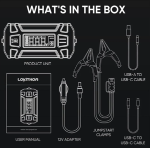 Lokithor Jump Starter 100W Two-way Fast Charging 3000Amp  • J402