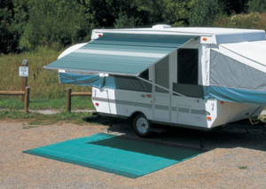 Carefree RV Awning Vinyl Fabric 20' - Teal Dune Stripe With White Weatherguard  • JU208C00