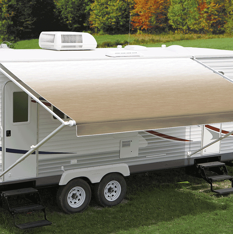 Carefree RV Awning Vinyl Fabric 20' - Camel Shale Fade With White Weatherguard  • JU206B00