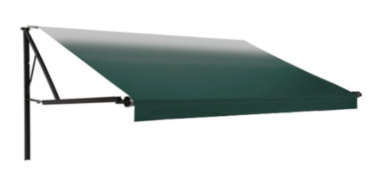 Dometic 8500 21'W x 8'Ext. Meadow Green Fade Vinyl Manual RV Patio Awning Roller Assembly with Polar White Vinyl Weather Shield  • 848NW21.400B