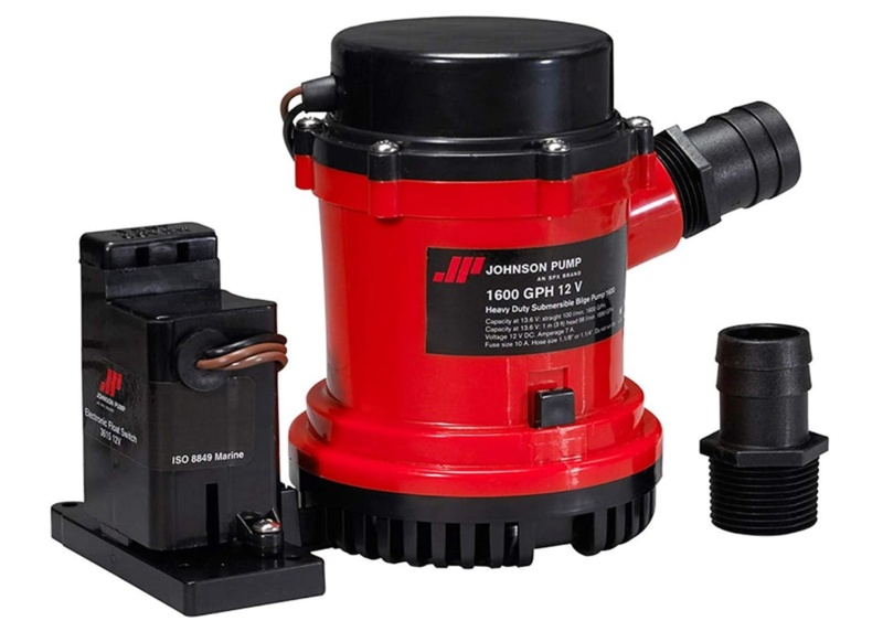 Johnson Pump 1600 GPH Heavy Duty Automatic Bilge Pump with Electromagnetic Switch, 12V  • 01604-00