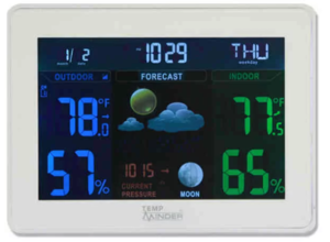 TempMinder Color LCD Electronic Weather Station  • TM22253VP