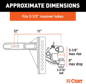 Curt Adjustable Channel Mount w/ 2-5/16