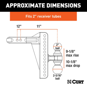 Curt Adjustable Channel Mount w/ Dual Ball, 2