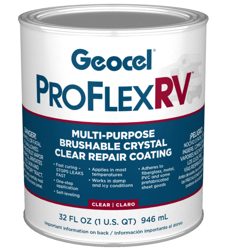 Geocel Pro Flex RV Multi-Purpose Brushable Repair Coating, 1 Quart - Clear  • GC23200