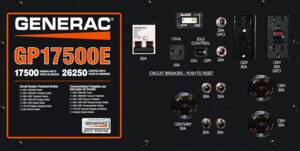 Generac 17,500 Watt Gas-Powered Portable Generator, Electric Start • G0057352