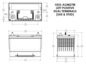 Odyssey Extreme Series Marine 12V Battery  • ODX-AGM27M