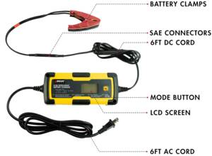 Wagan 6V and 12V 4.0A Intelligent Battery Charger, Battery Maintainer, Fully-Automatic Smart Charger • 7403
