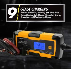 Wagan 6V and 12V 4.0A Intelligent Battery Charger, Battery Maintainer, Fully-Automatic Smart Charger • 7403