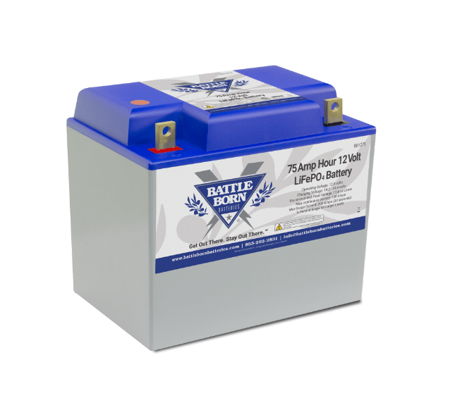 Battle Born 75Ah 12V Group 24 LiFePO4 Deep Cycle Battery  • BB1275