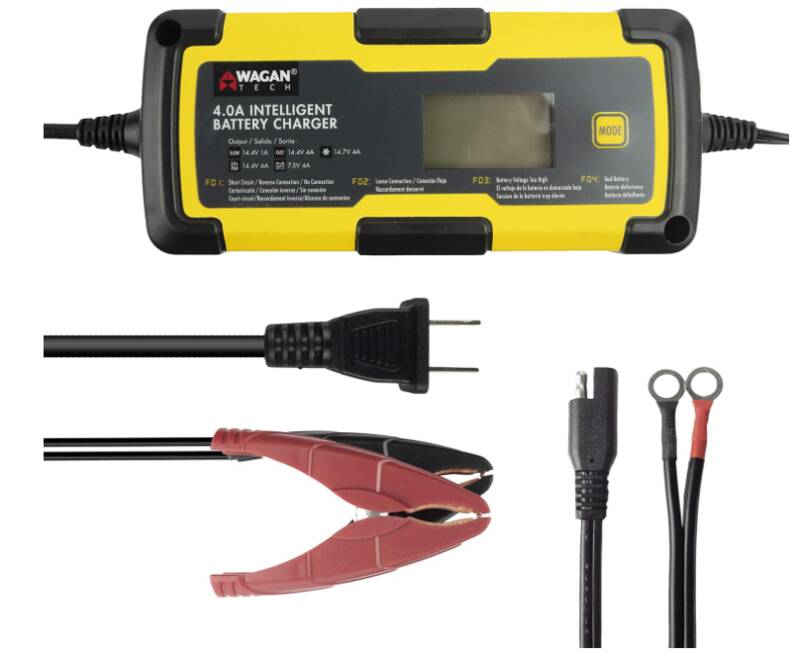 Wagan 6V and 12V 4.0A Intelligent Battery Charger, Battery Maintainer, Fully-Automatic Smart Charger • 7403