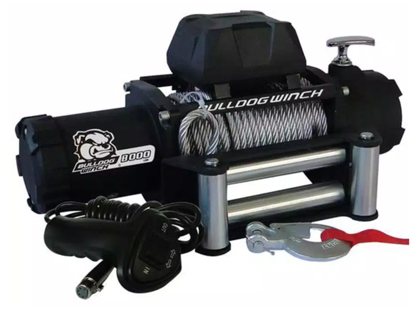 Bulldog Winch 8,000 LB Recovery Winch w/ Synthetic Rope  • 10044