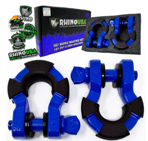 Rhino USA 8-Ton Super Shackles w/ Isolators, Blue  • SUPERSHACK-BLU