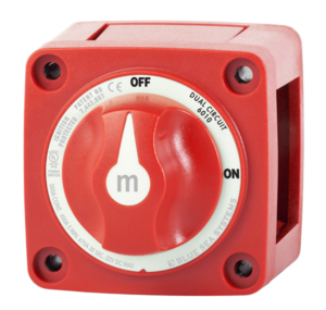 Blue Sea M-Series Mini Dual Circuit 32 V DC 300 A 2-Position Red Tinned Copper 2-Circuit Battery Switch  • 6010-BSS