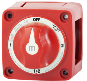 Blue Sea m-Series Mini Selector Battery Switch - Red  • 6007-BSS