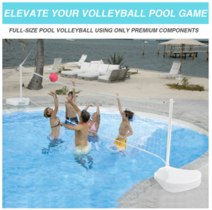 Dunn-Rite WaterVolly Premium Water-Filled Pool Volleyball Net Set - White  • V400