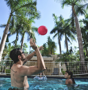 Dunn-Rite WaterVolly Premium Water-Filled Pool Volleyball Net Set - White  • V400