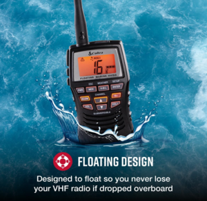 Cobra 3 Watt Handheld Floating VHF Marine Radio with NOAA Weather  • MRHH150FLT