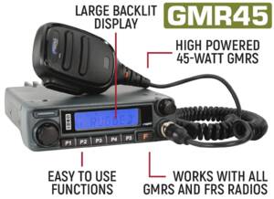 Rugged Radios Radio Kit Lite - GMR45 GMRS Band Mobile Radio with Stealth Antenna • RKL-GMR45