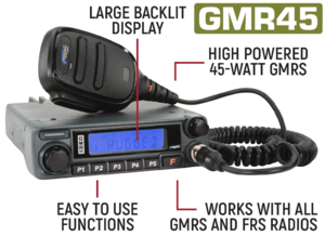 Rugged Radios Radio Kit Lite - GMR45 GMRS Band Mobile Radio with Stealth Antenna  • RKL-GMR45