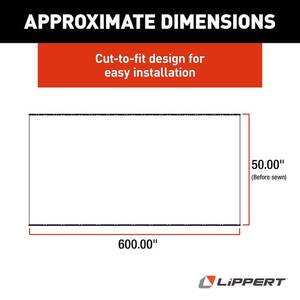 Lippert Solera Universal Slide Topper Replacement Cut-To-Fit Fabric – Black • 432253