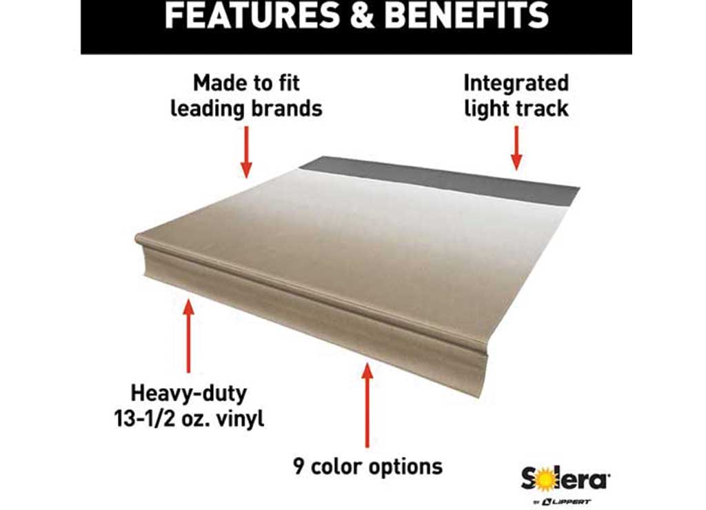 Lippert Solera Universal Vinyl Replacement Fabric for 14' RV Awning - Sand Fade  • V000334375