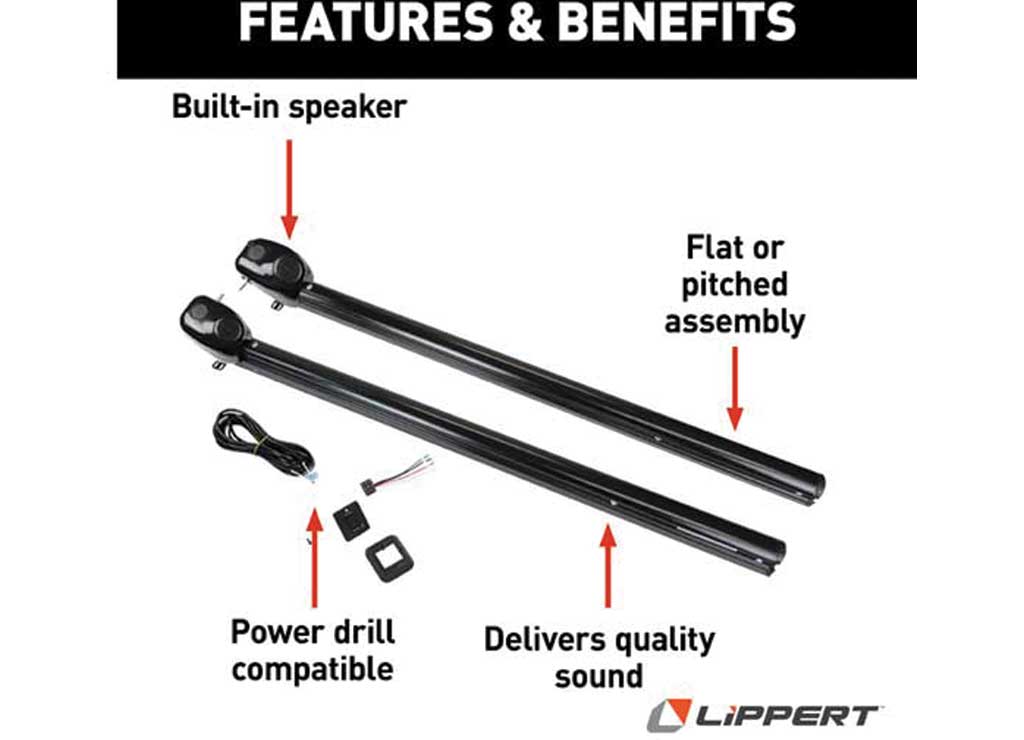Lippert Solera Speaker Head Power Hardware Kit for Flat Awnings (69