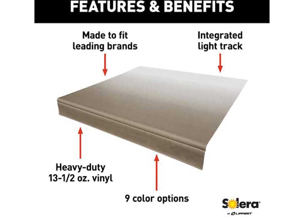 Lippert Solera Universal Vinyl Replacement Fabric for 11' RV Awning - Sand Fade • V000334344