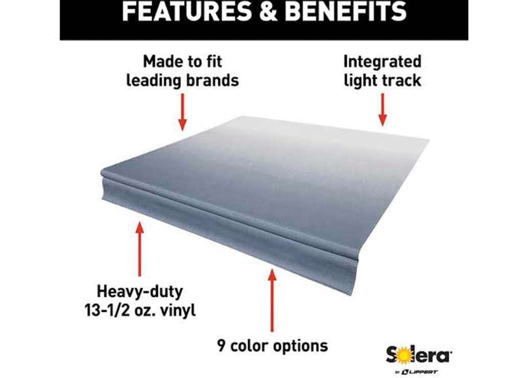 Lippert Solera Universal Vinyl Replacement Fabric for 14' RV Awning - Blue Fade • V000334379