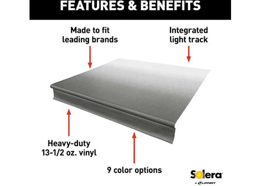 Lippert Solera Universal Vinyl Replacement Fabric for 16' RV Awning - White Fade • V000334397