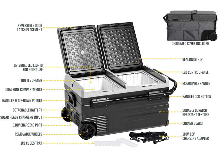Smittybilt Basecamp 75L Dual Zone Fridge/Freezer • 2989