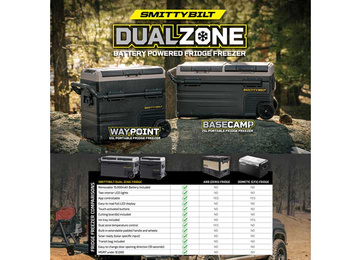 Smittybilt Basecamp 75L Dual Zone Fridge/Freezer • 2989