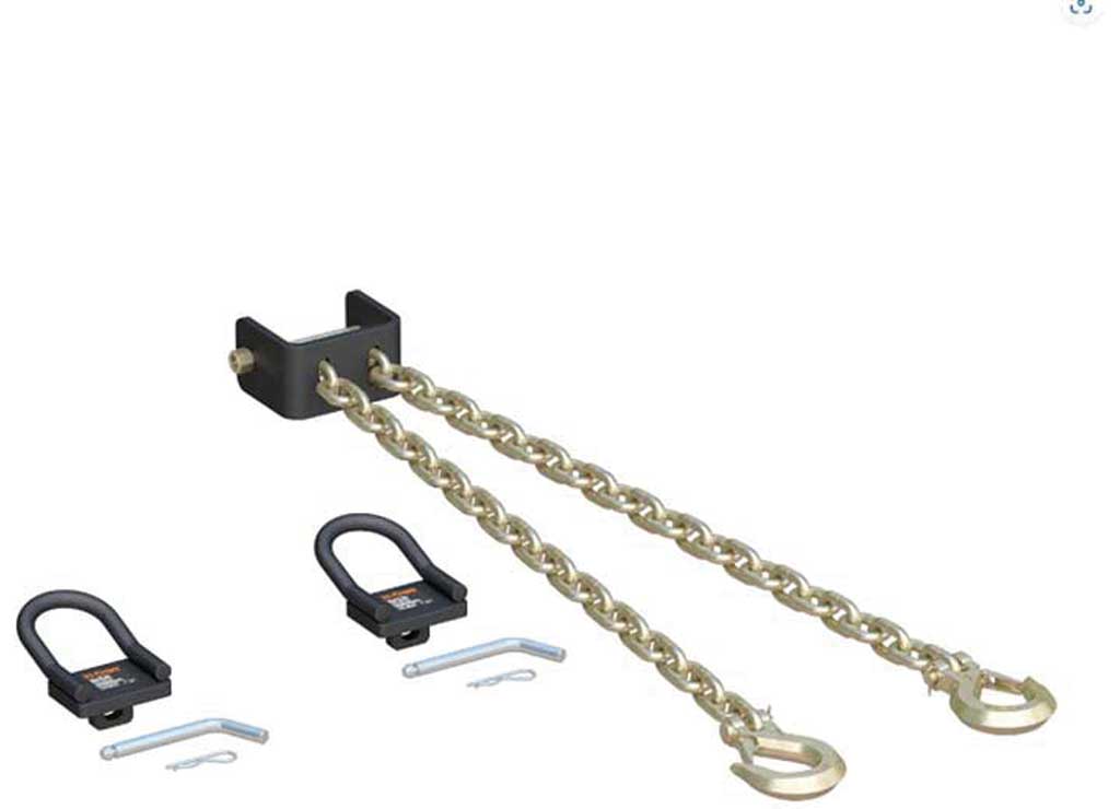 Curt CrossWing 5th Wheel Safety Chain Assembly with Rail Anchors  • 16612