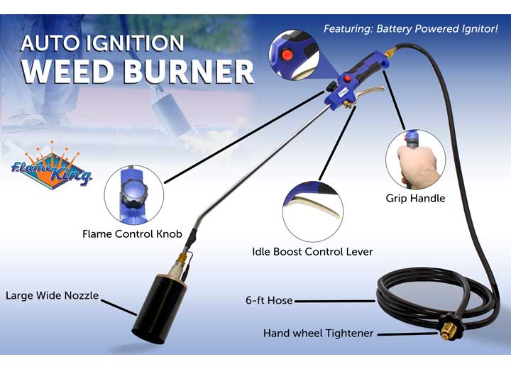 Flame King Propane Weed Burner Torch 340,000 BTU with Battery Operated Igniter • YSN340K-AI