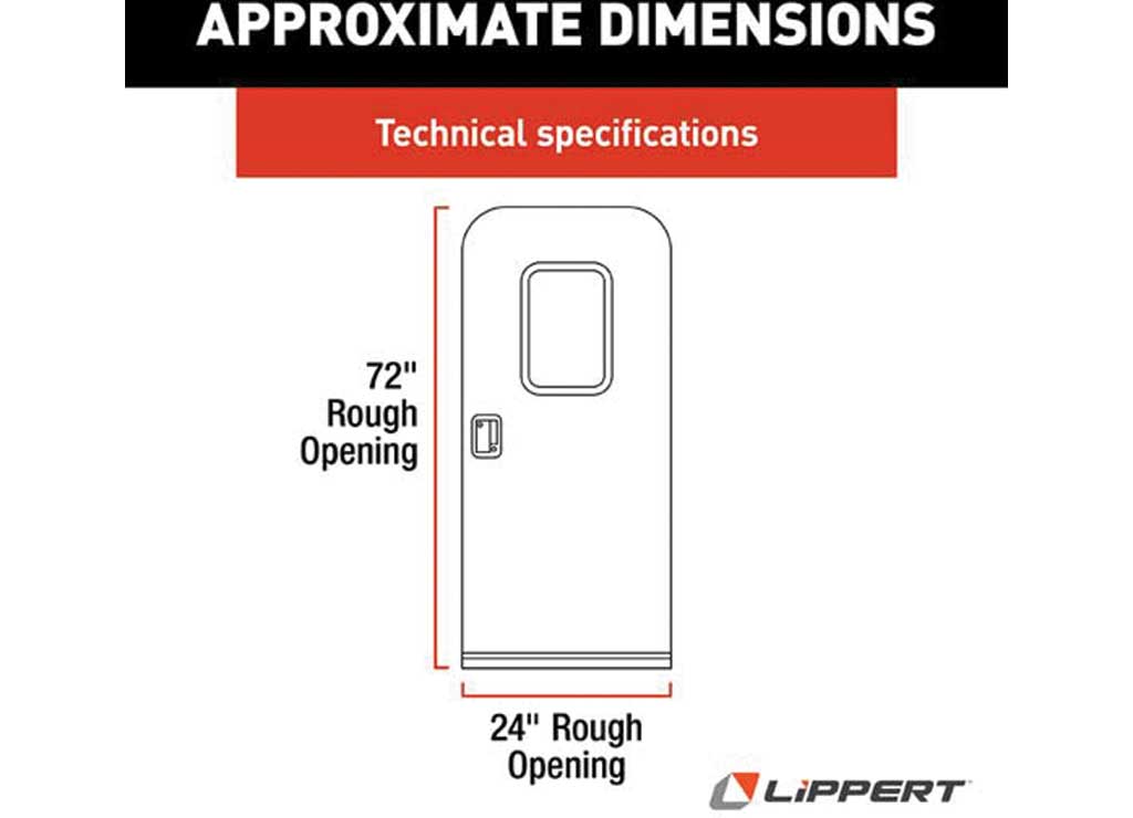 Lippert RV Entry Door - Radius, Right Hand Orientation, 24