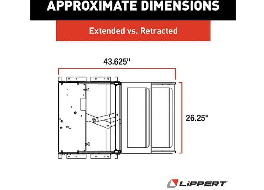 Lippert 42 Series Slide Style Step Assembly with Logic Control Unit and No Switch Kit  • 372779