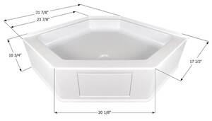 Icon Shower Pan, Neo Angle, 3-7/8