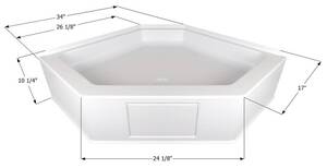 Icon Shower Pan, Neo Angle, 26-1/8